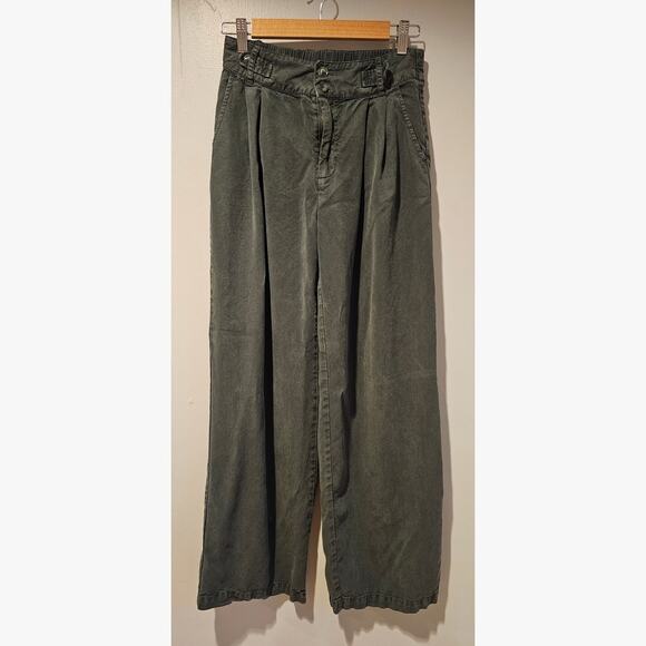 YFB Young Fabulous & Broke Wide Leg Soft Drapey Trousers 100% Lyocell Sz S - Picture 1 of 7